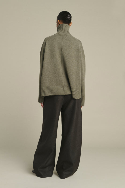 Maglione William - Grigio Melange - Lana Merino - Donna