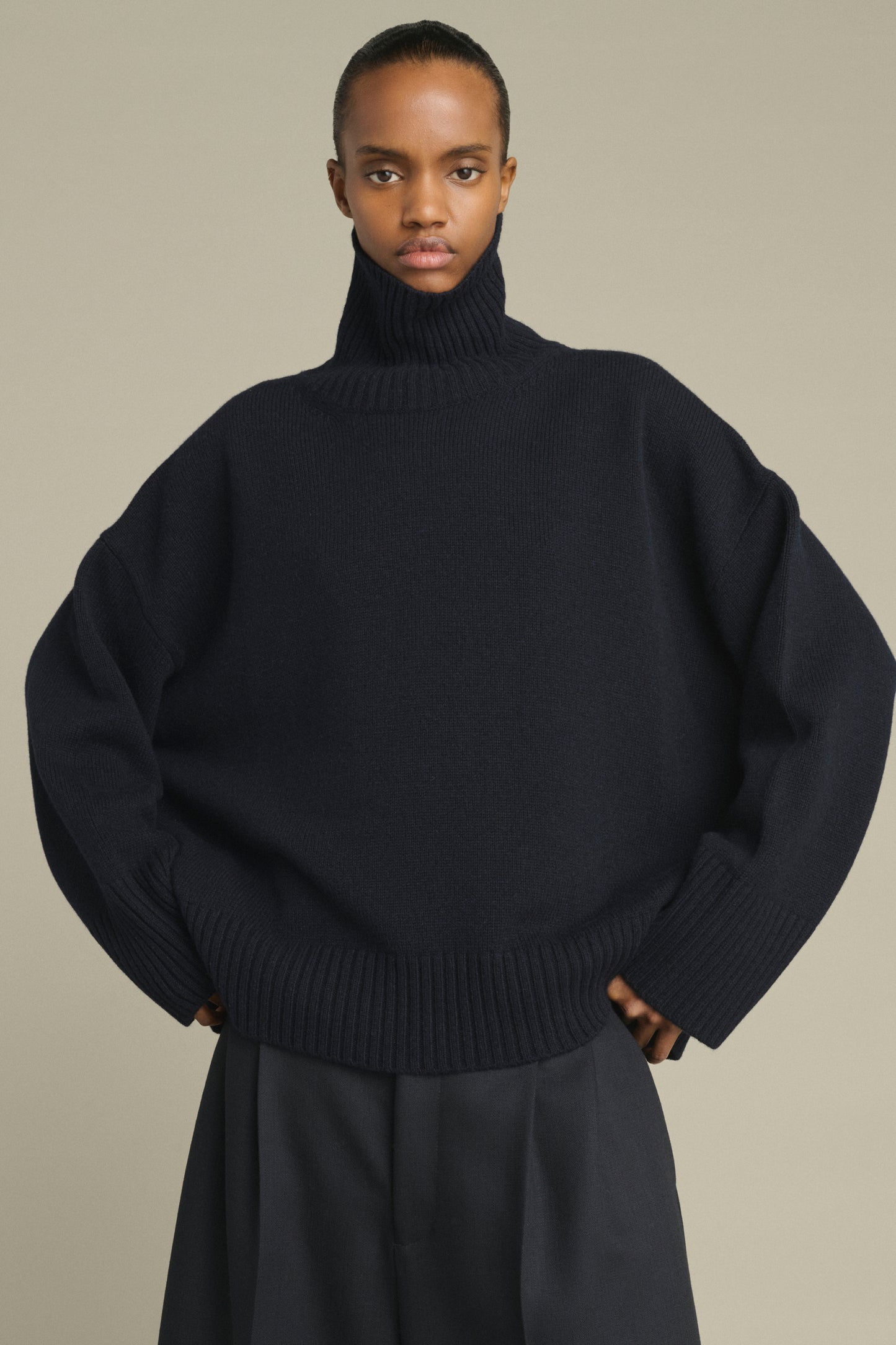 Pullover William - Navy - Merinowolle - Damen