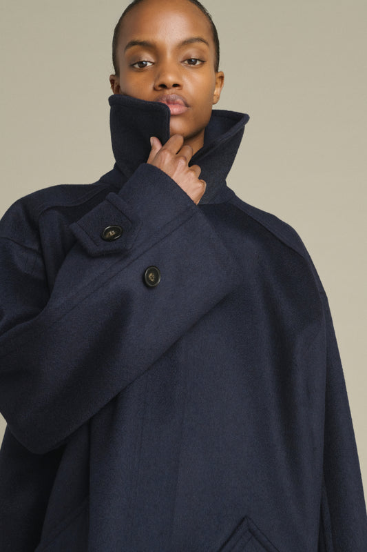 Mantel Kasper – Dark Navy – Wolle – Damen