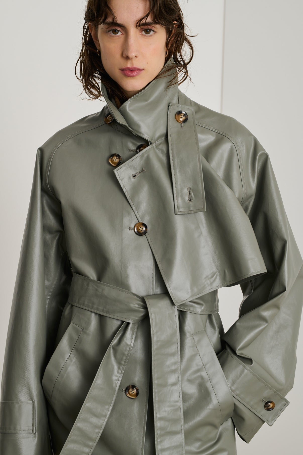 Trench Dino - Gris - Coton - Femme vue 2