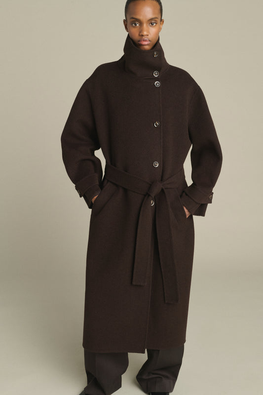 James coat - Dark Brown - Wool - Women