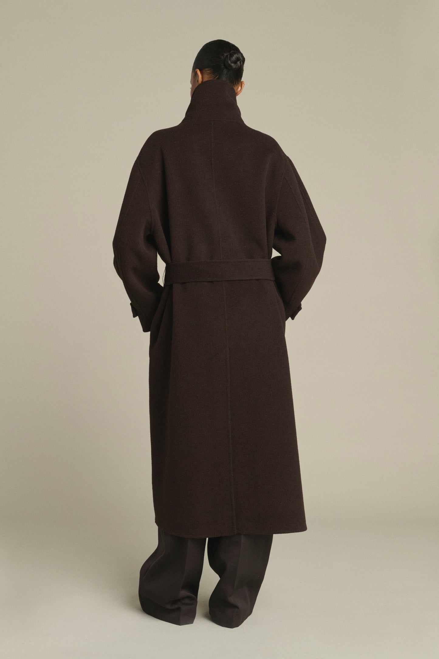 James coat - Dark Brown - Wool - Women