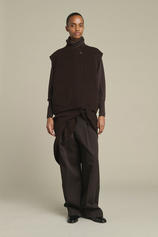 Blouson Adeline - Marron Foncé - Laine - Femme