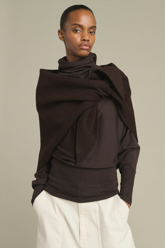Cape Jamelia - Marrone Scuro - Lana - Donna