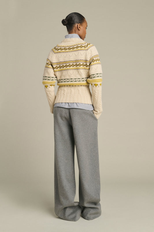 Maglione Luis - Multicolore Beige - Lana Merino - Donna