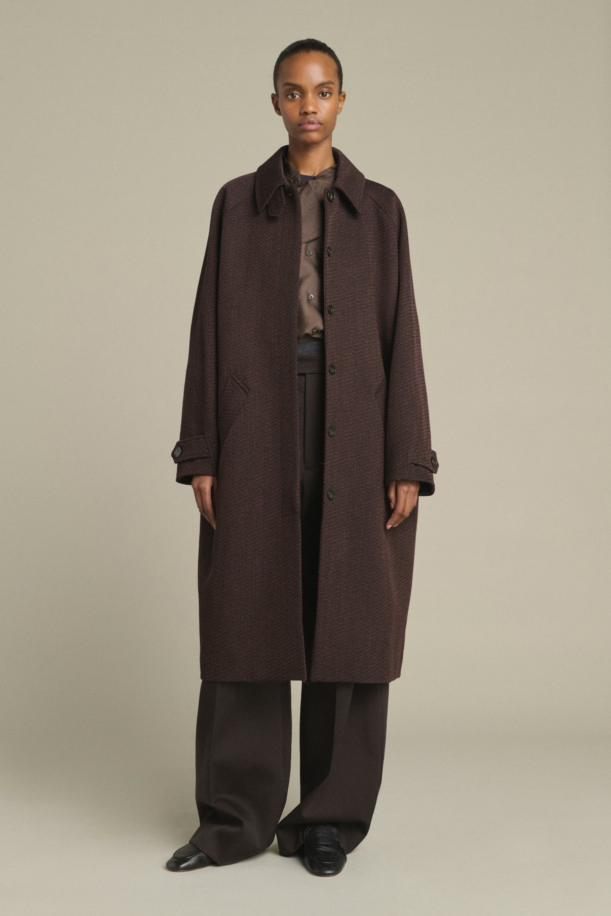 Manteau Leandre - Marron/Noir - Laine - Femme vue 1