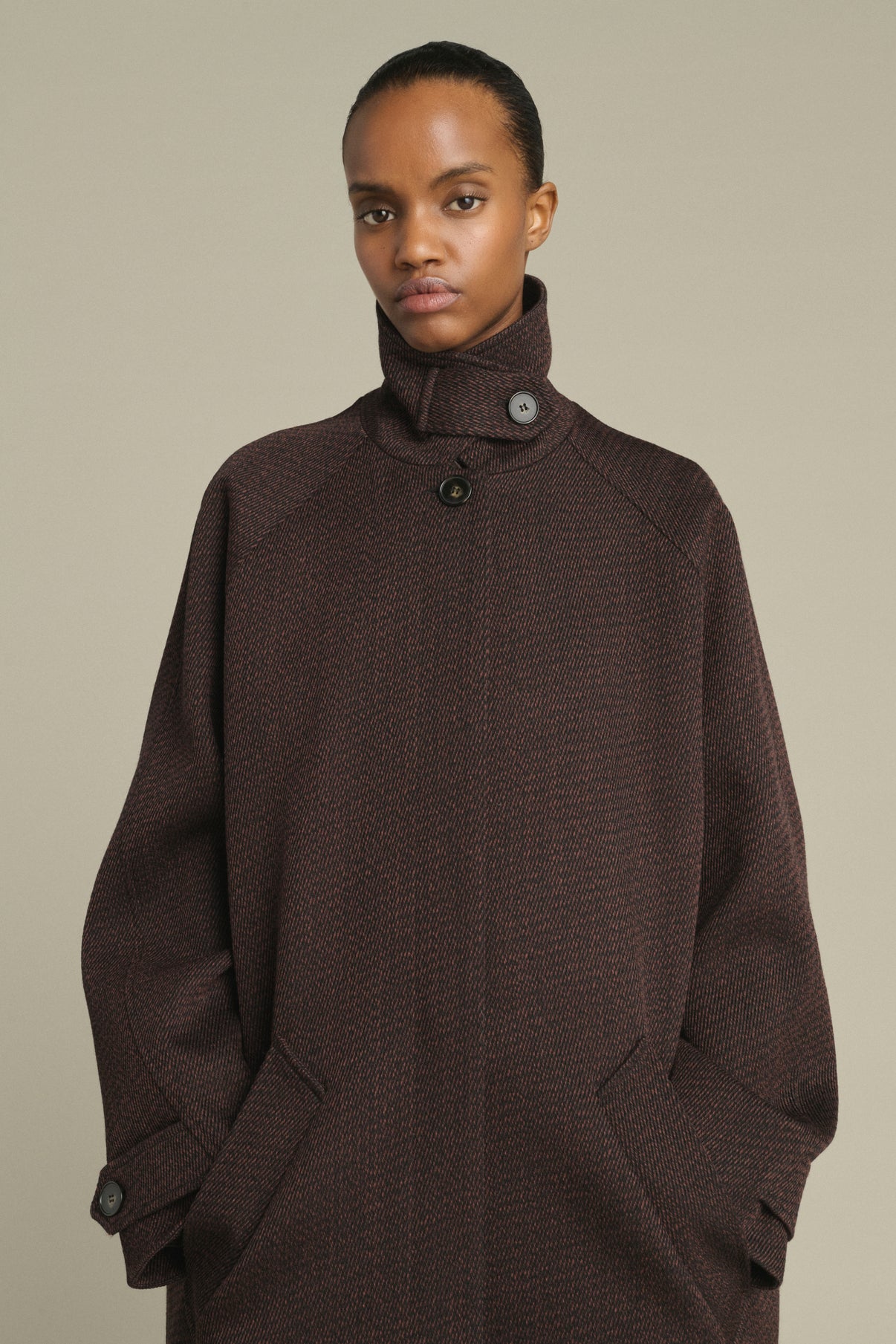 Manteau Leandre - Marron/Noir - Laine - Femme vue 4