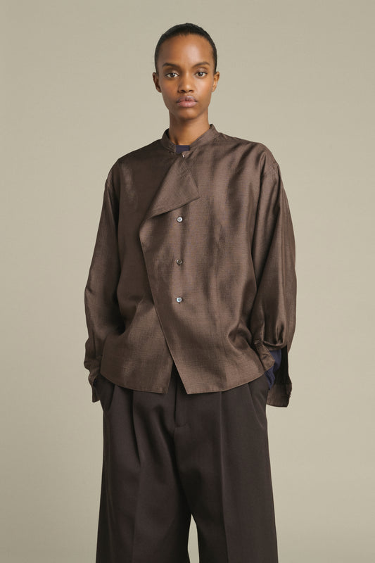 Blouse Hampton - Marron Foncé - Soie - Femme