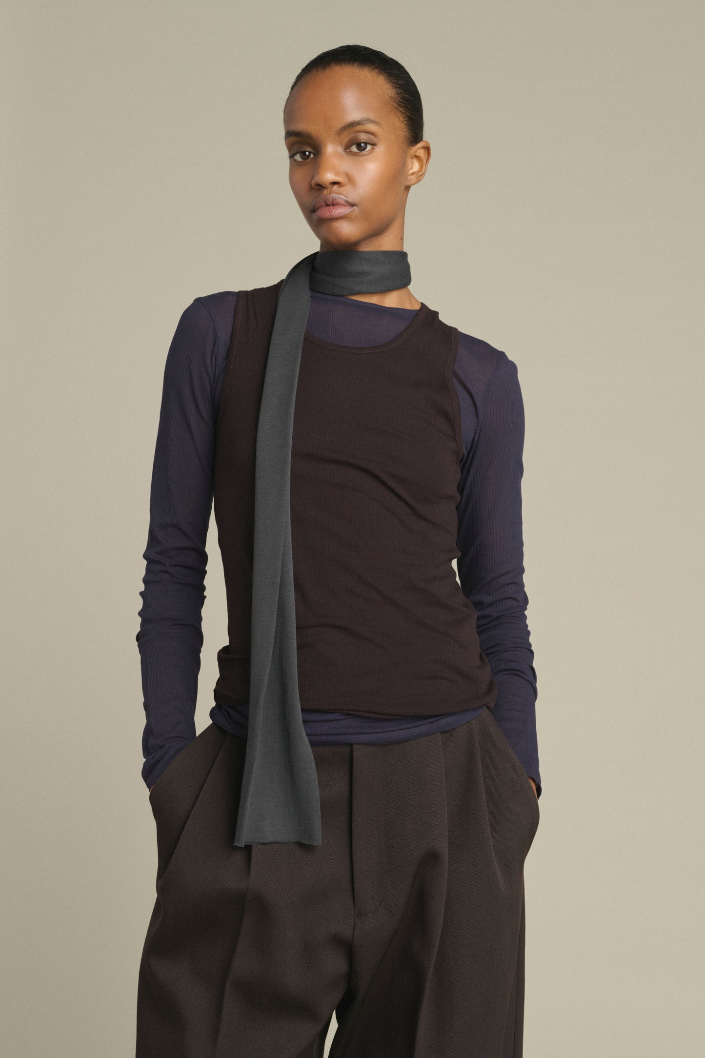 Sciarpa Kola - Grigio Antracite Jersey di Cotone - Soeur