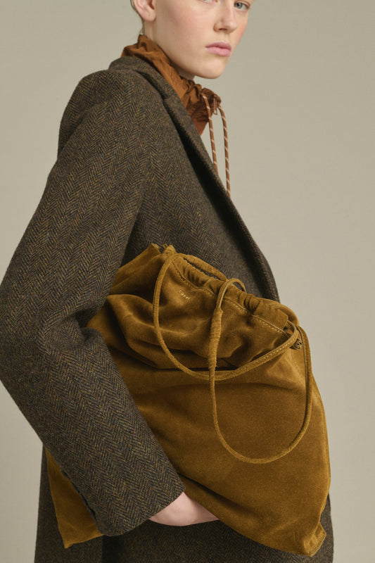 Tasche Sia - Karamell Spaltleder Gerafft - Soeur