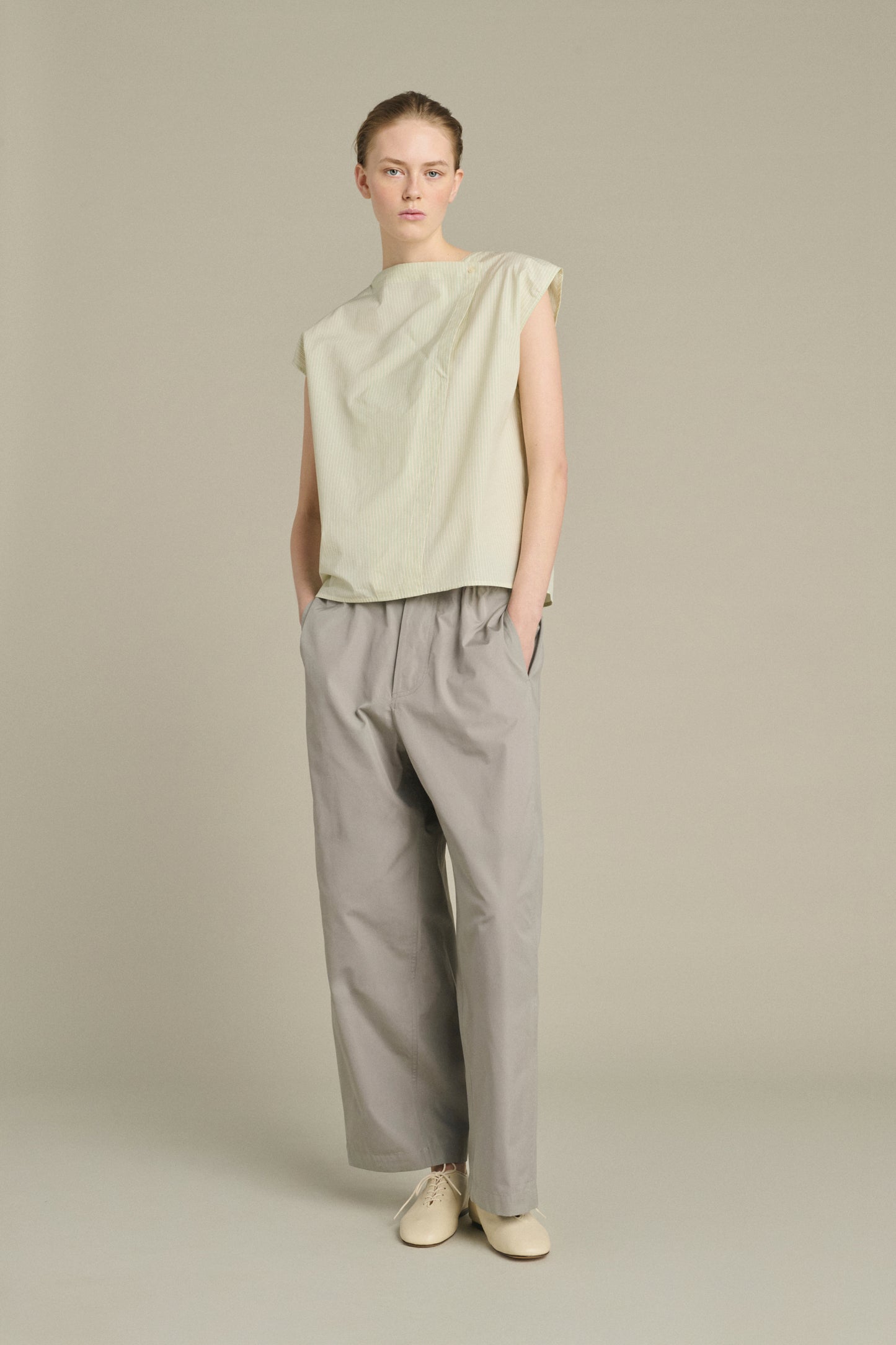 Blusa Lorena - Verde/Écru - Cotone - Donna