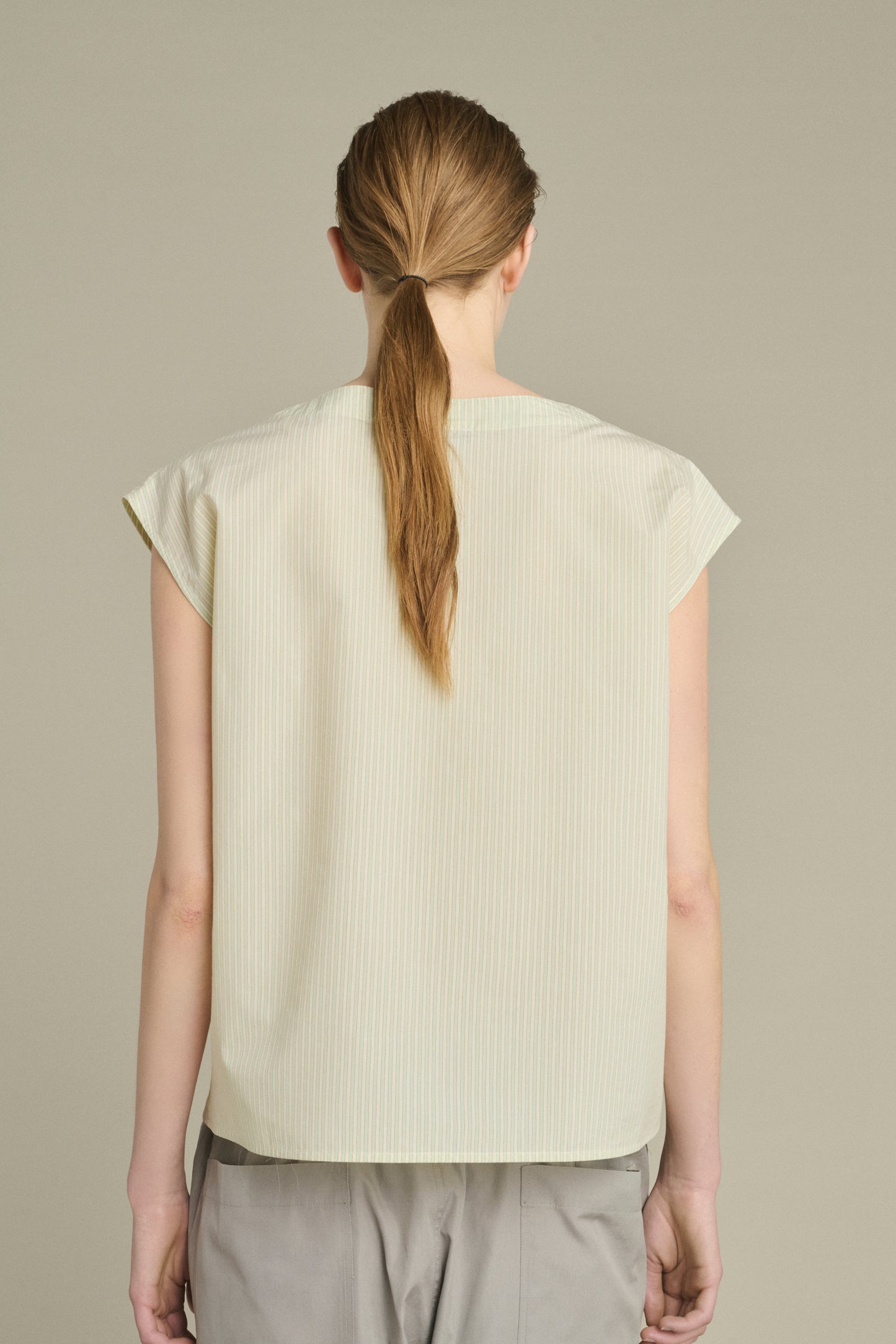 Blusa Lorena - Verde/Écru - Cotone - Donna