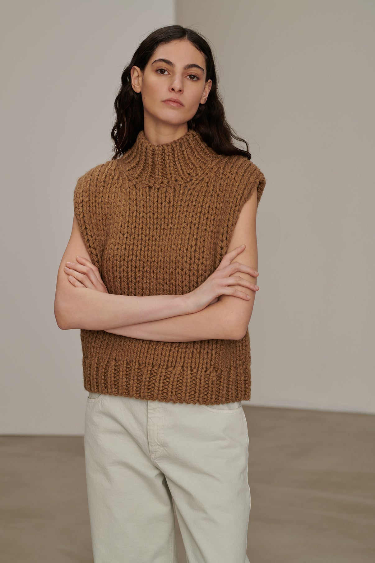 Pull Brett - Châtain - Laine - Femme vue 2