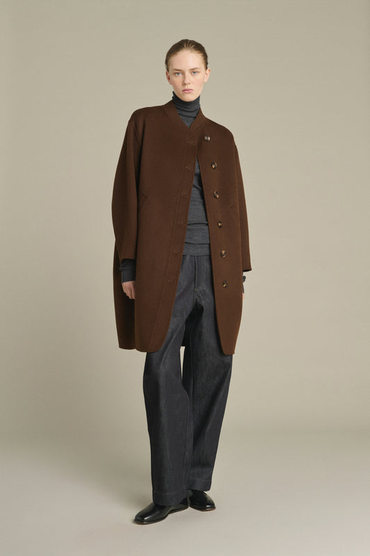 Beaulieu Coat - Chocolate - Wool - Women