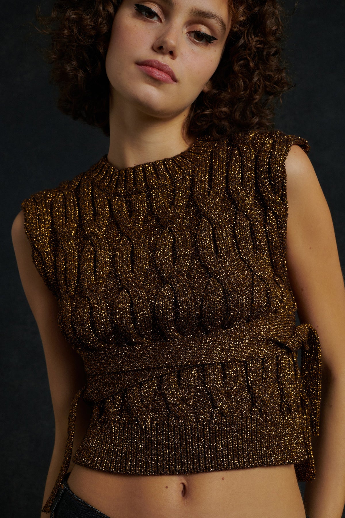 PULLOVER STARLETTE GOLDENES BEIGE vue 2