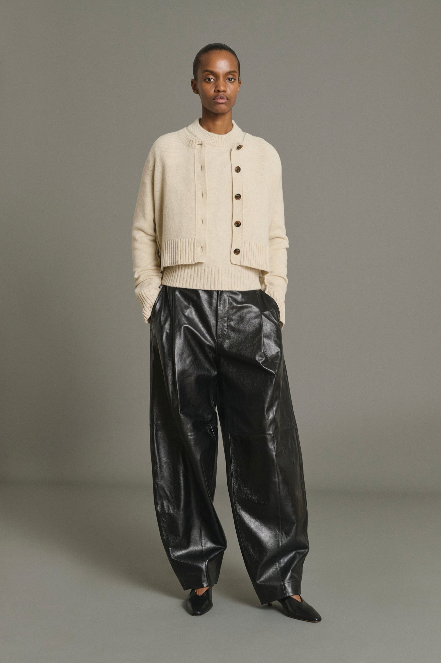 Cardigan Virginia - Écru Chiné - Laine Mérinos - Femme