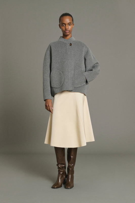 Cappotto Windsor - Grigio Chiaro - Lana - Donna