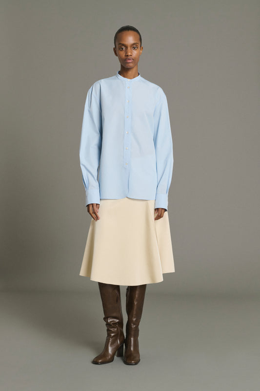 Hemd Bermudes – Himmelblau Bio-Popeline Damen – Soeur
