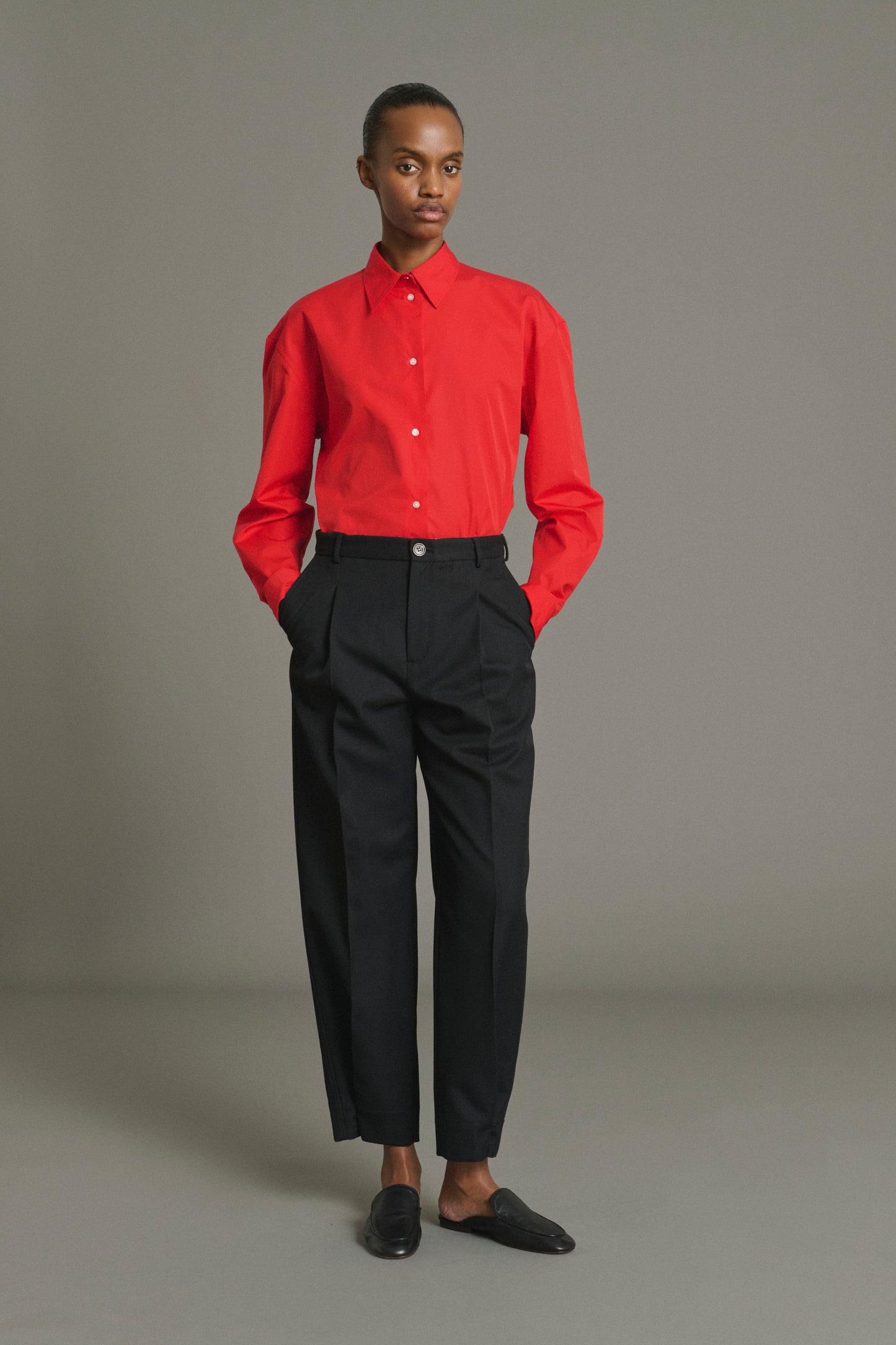 Felix Trousers - Black Wool with Pleats Women - Soeur
