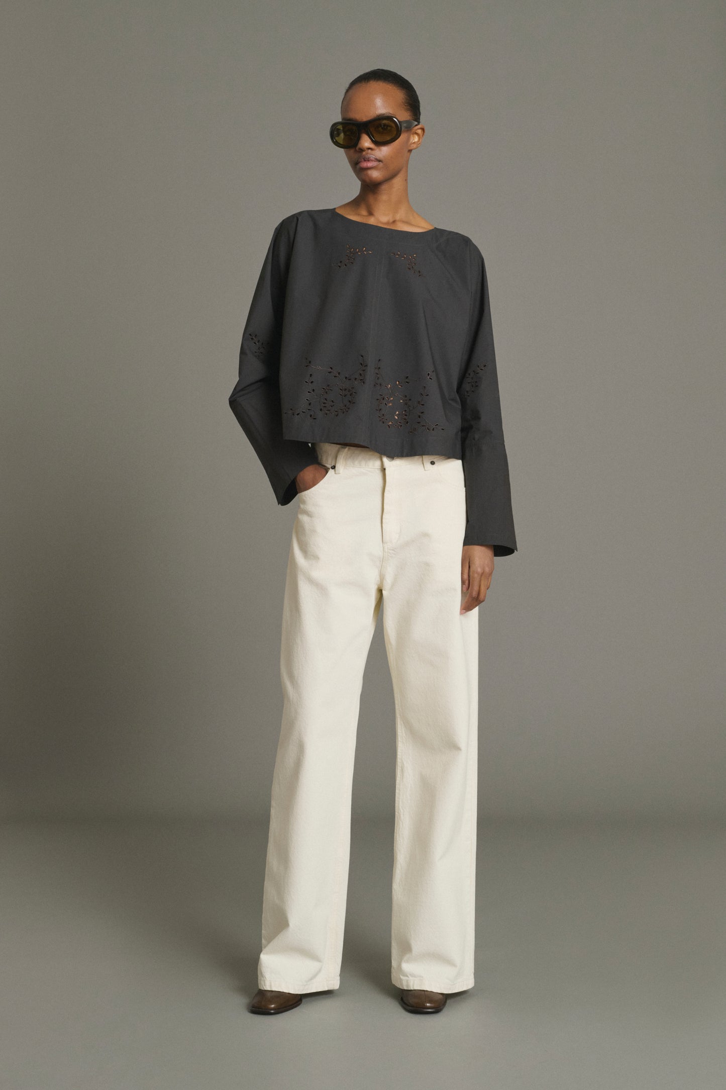 Jeans Calvin - Denim Écru Dritto Femme - Soeur