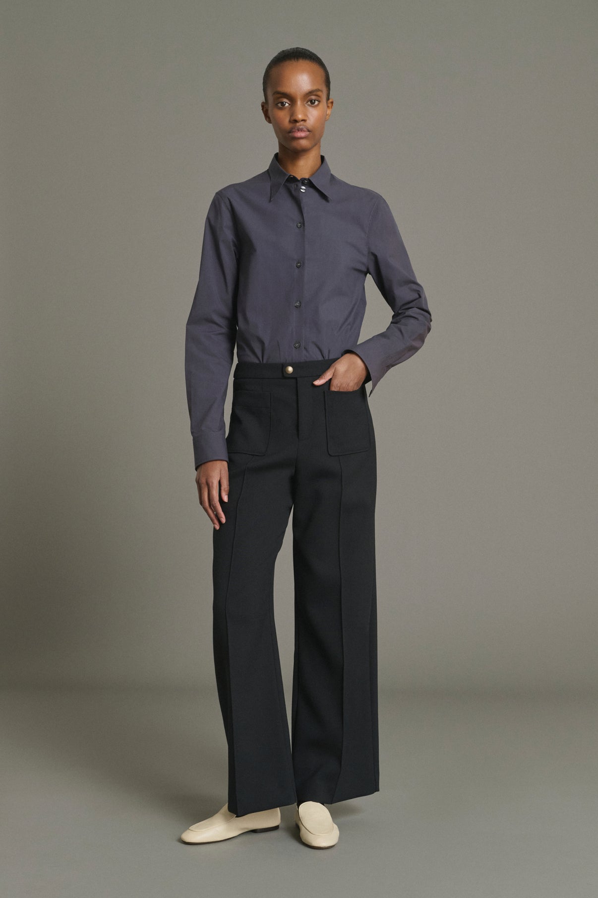 Pantaloni Harry - Nero Lana Svasato 7/8 Donna - Soeur vue 5