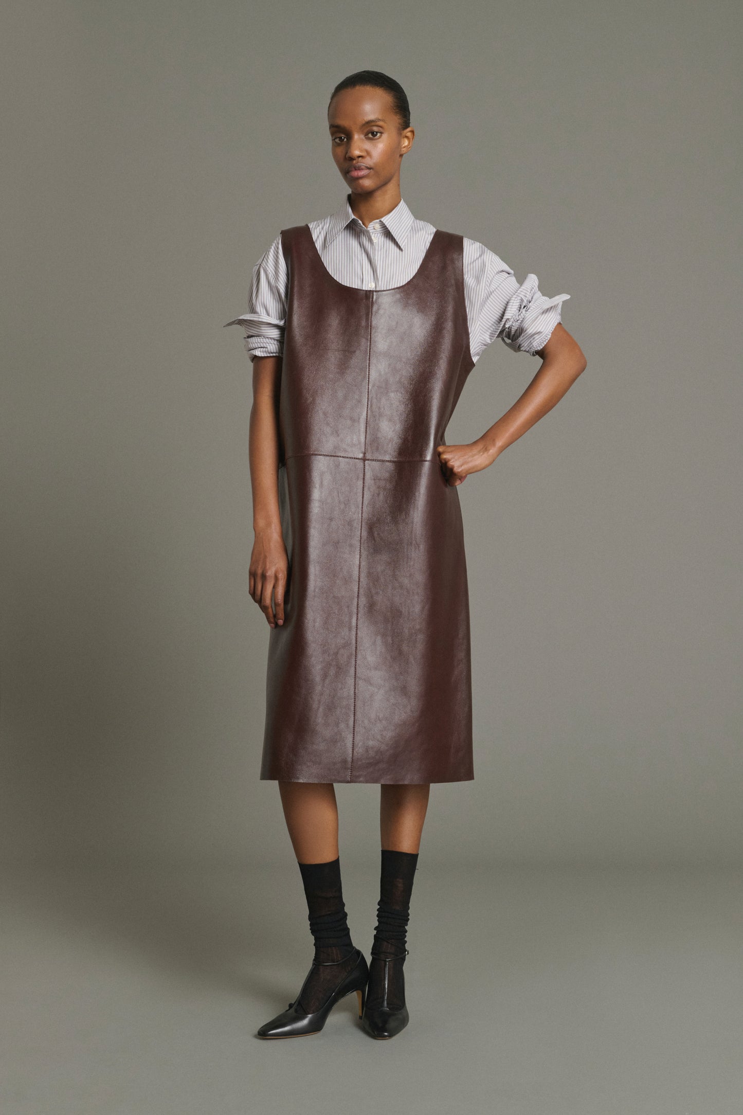 Robe Joa - Bordeaux - Cuir - Femme