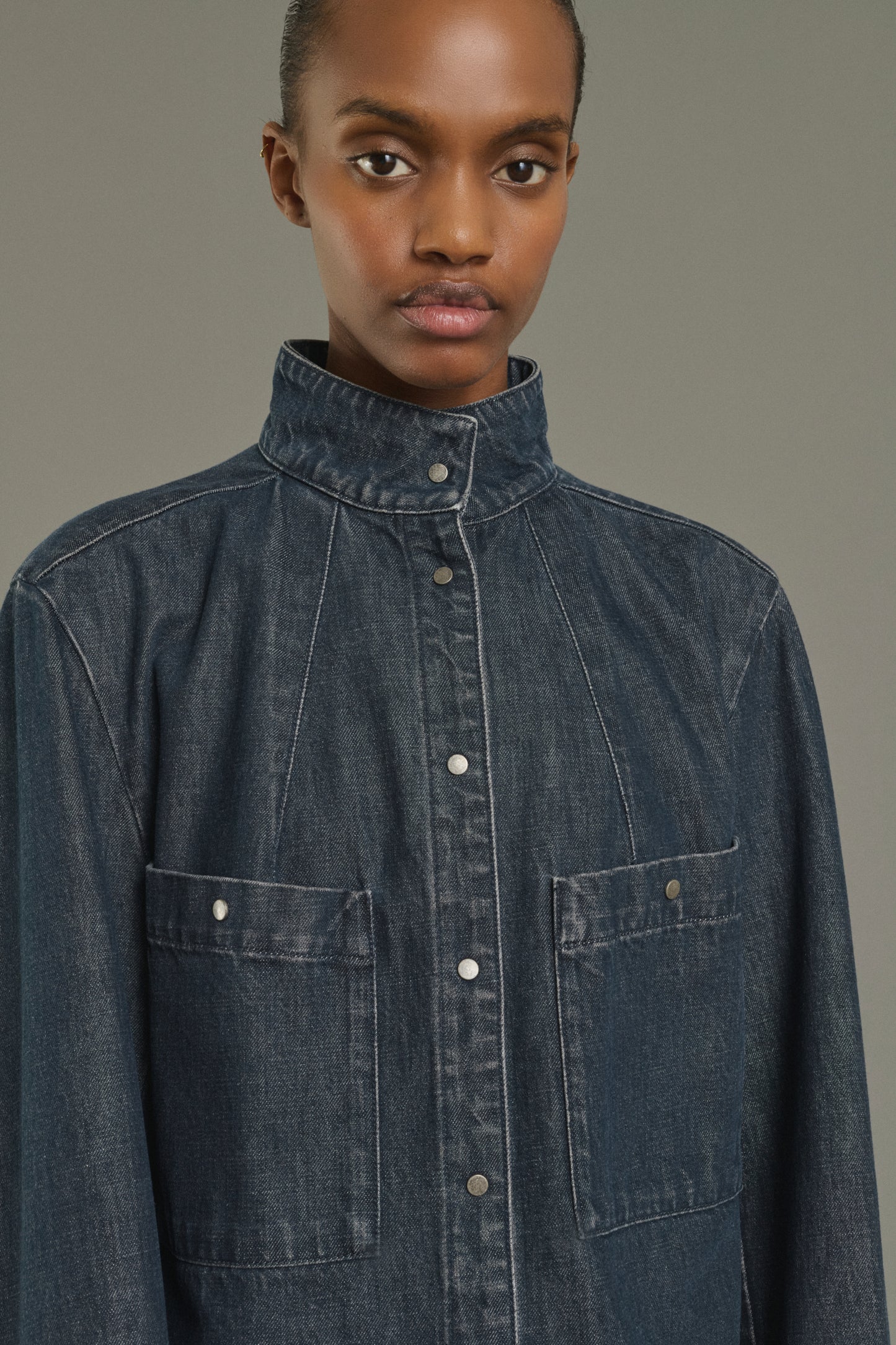 Camicia Leslie - Blu Grigio - Cotone - Donna