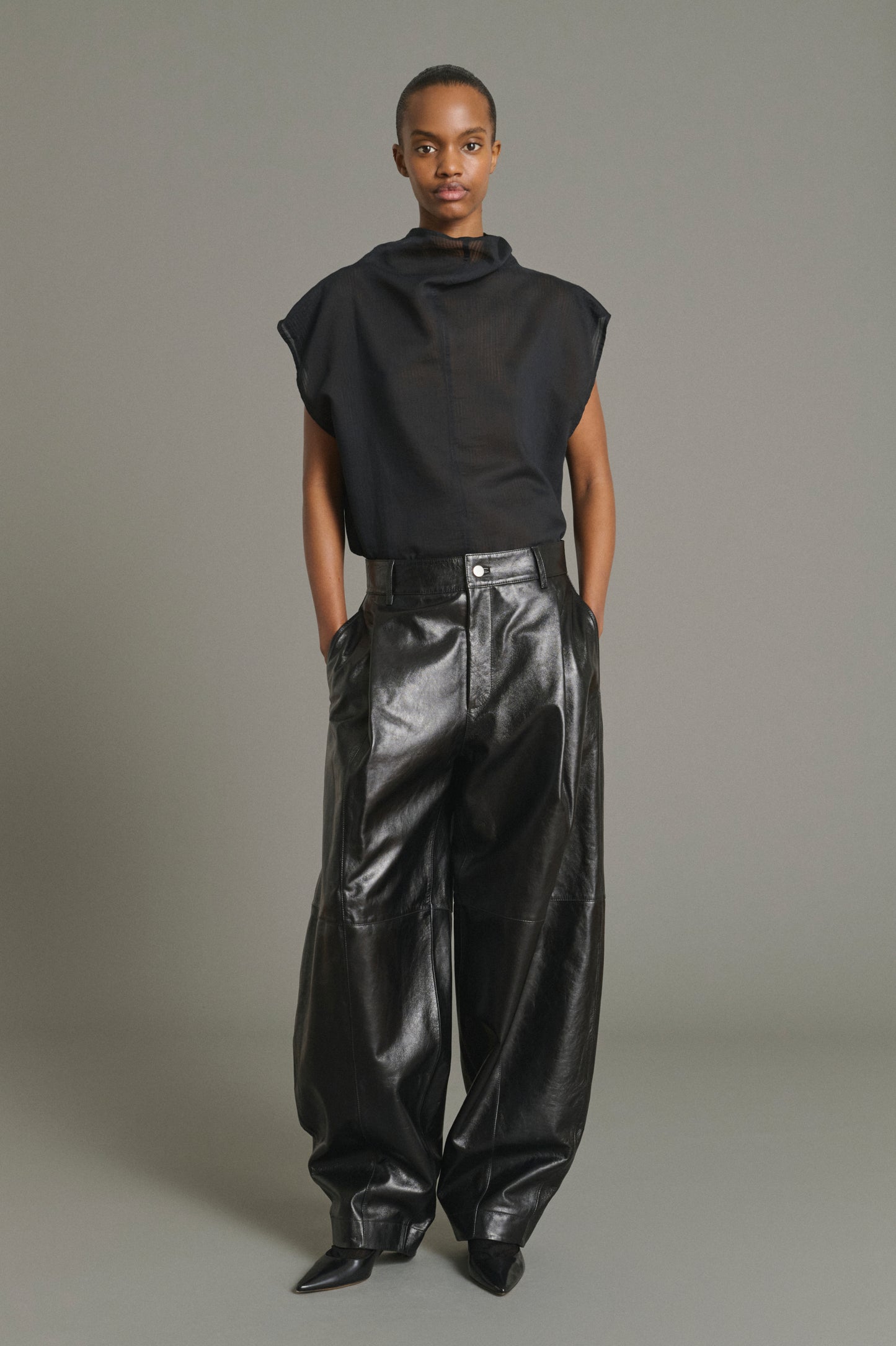 Hose Julien - Schwarz - Leder - Damen