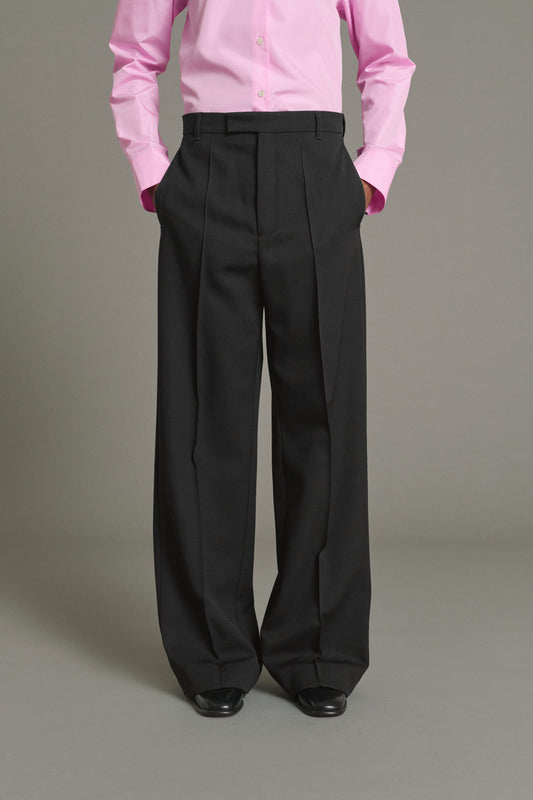 Pantaloni Leo - Nero - Lana - Donna