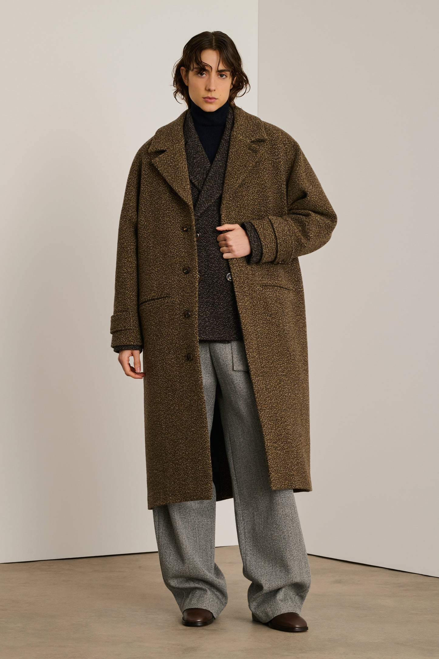 Manteau Brighton - Marron/Noir - Laine - Femme