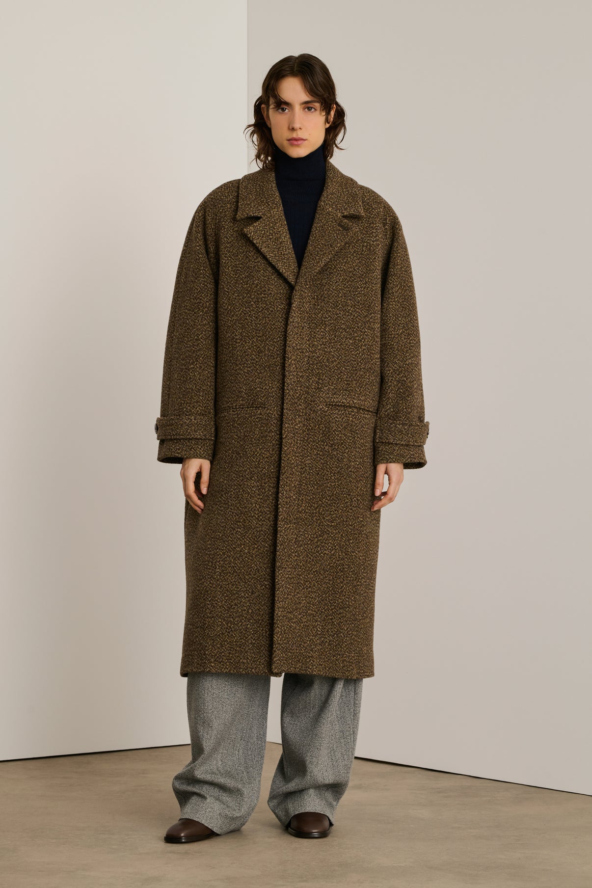 Manteau Brighton - Marron/Noir - Laine - Femme vue 1