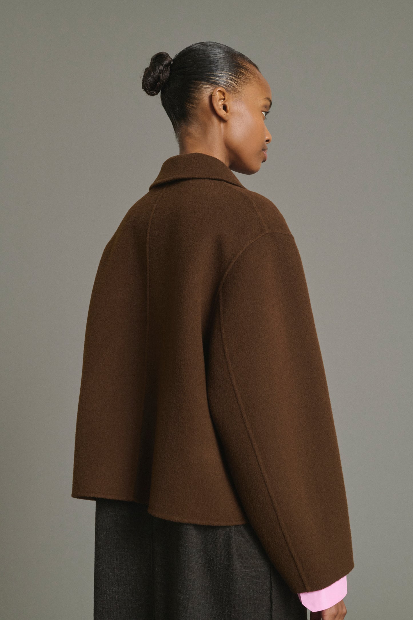Gyoda Coat - Chocolate - Wool - Women