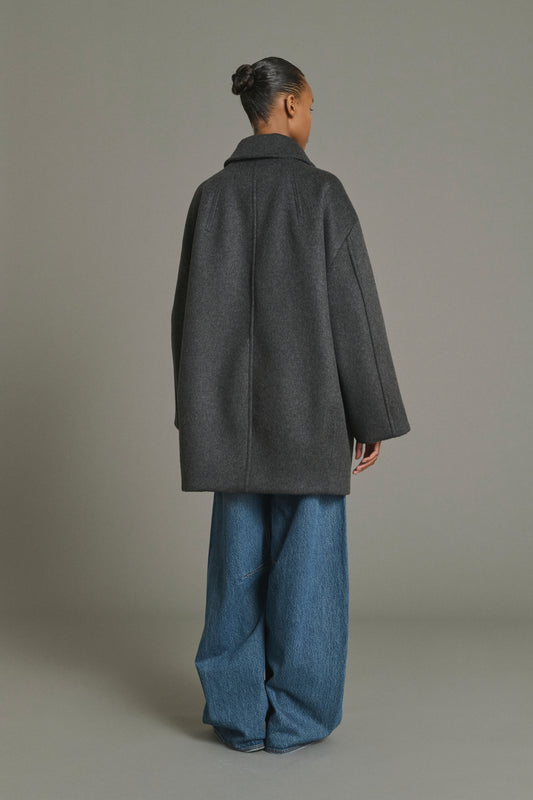 Cappotto Kasper - Antracite Melange - Lana - Donna