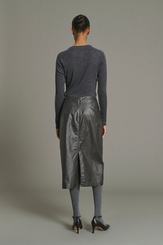 T-shirt Laos - Grigio Antracite - Lana - Donna