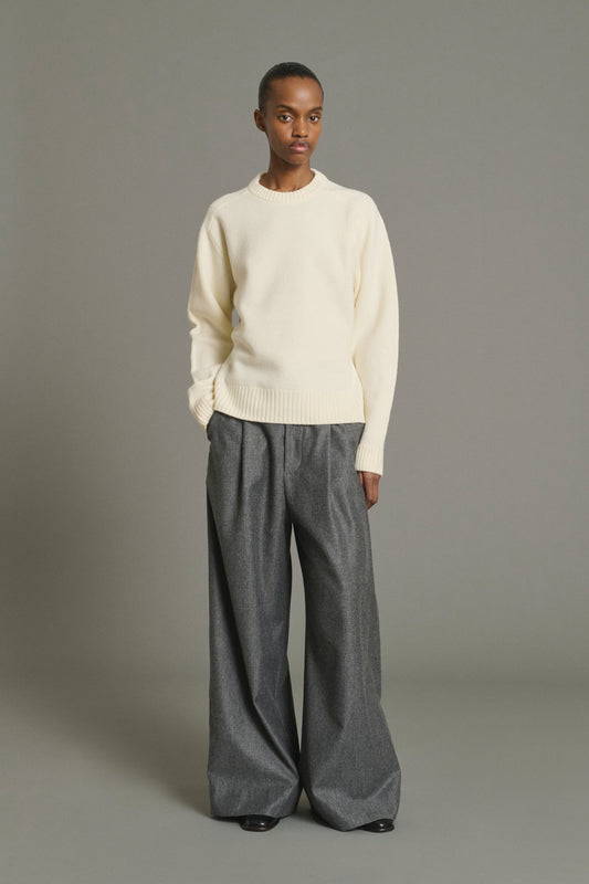 Pantaloni Hugues - Grigio Melange - Lana - Donna