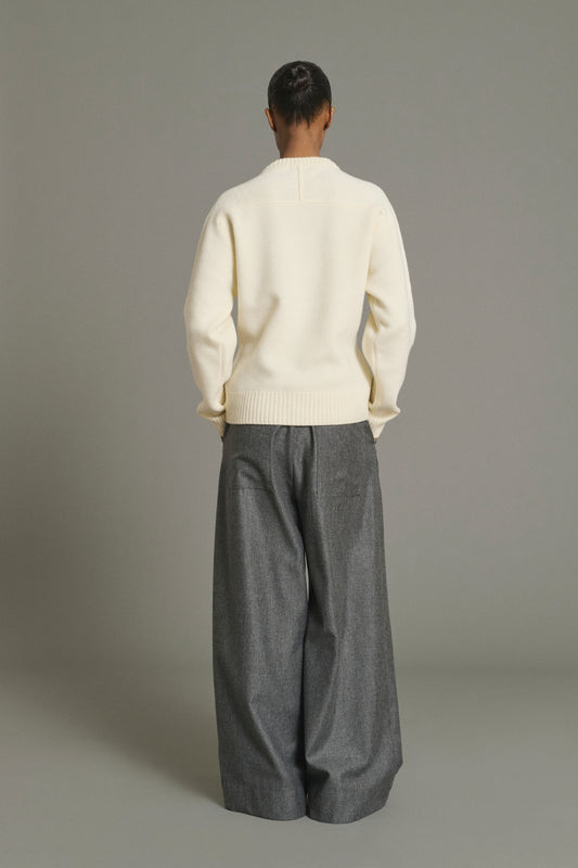 Pantaloni Hugues - Grigio Melange - Lana - Donna