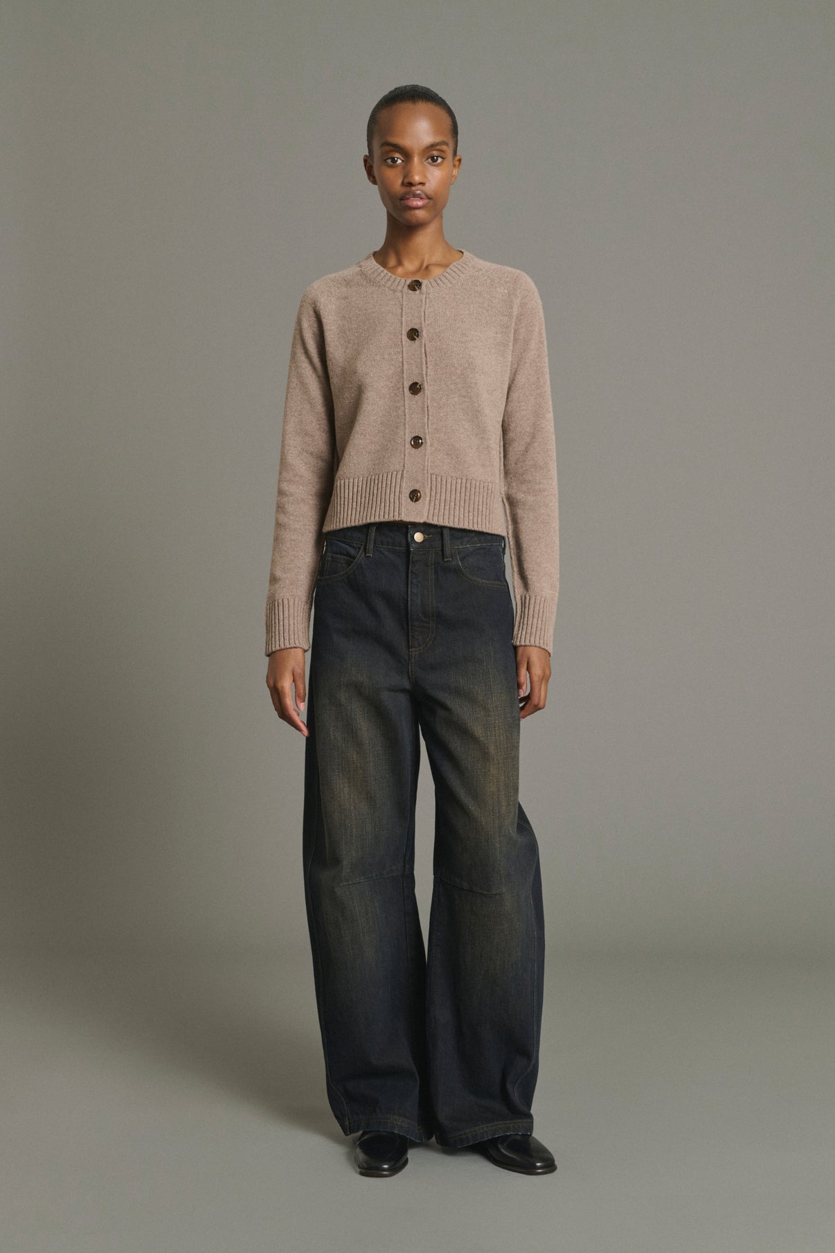 Cardigan Virginia - Beige Chiné - Lana Merino - Donna vue 3