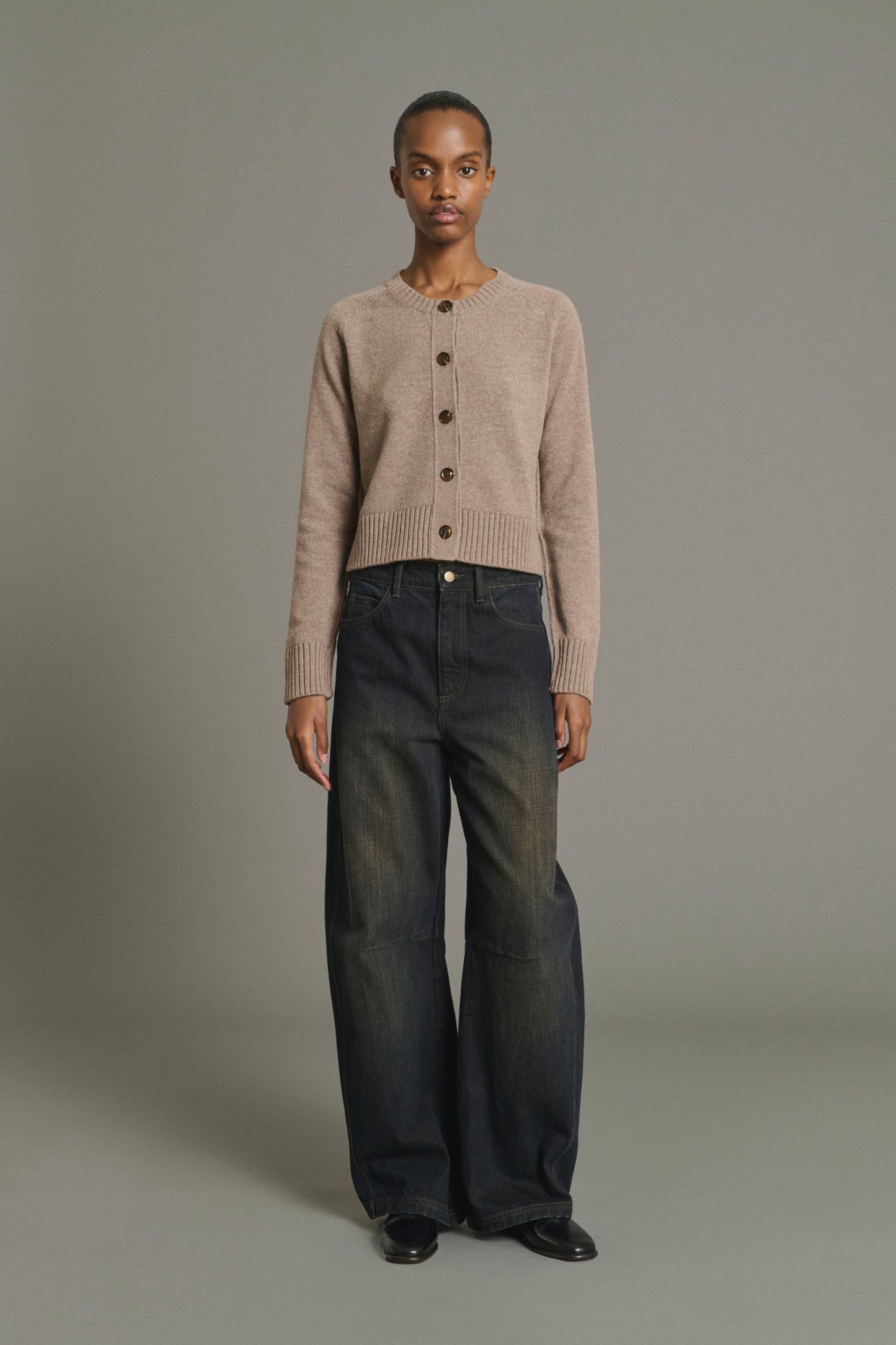 Cardigan Virginia - Beige Chiné - Lana Merino - Donna