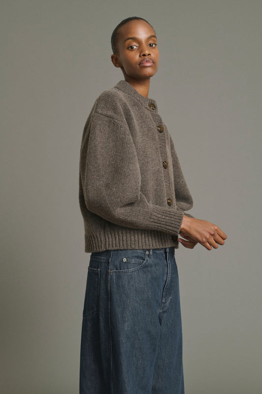 Cardigan Leonard - Marron Glacé - Merinowolle - Damen