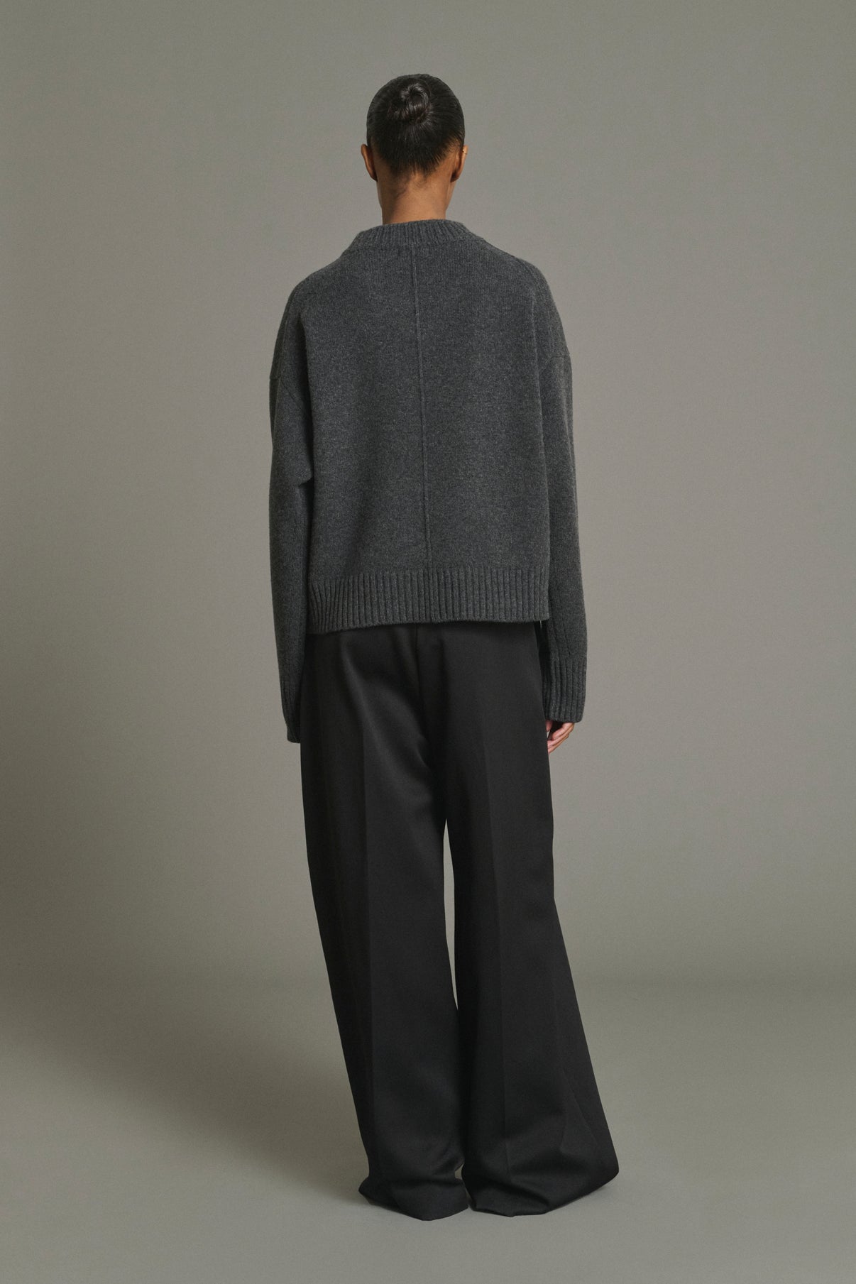 Pull Julie - Gris Anthracite - Laine Mérinos - Femme vue 2