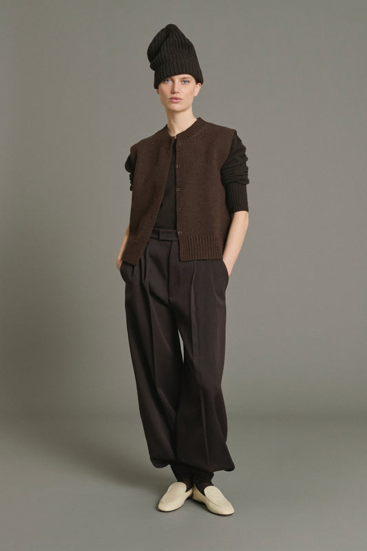 Cardigan Kalyanee – Schokolade – Wolle – Damen