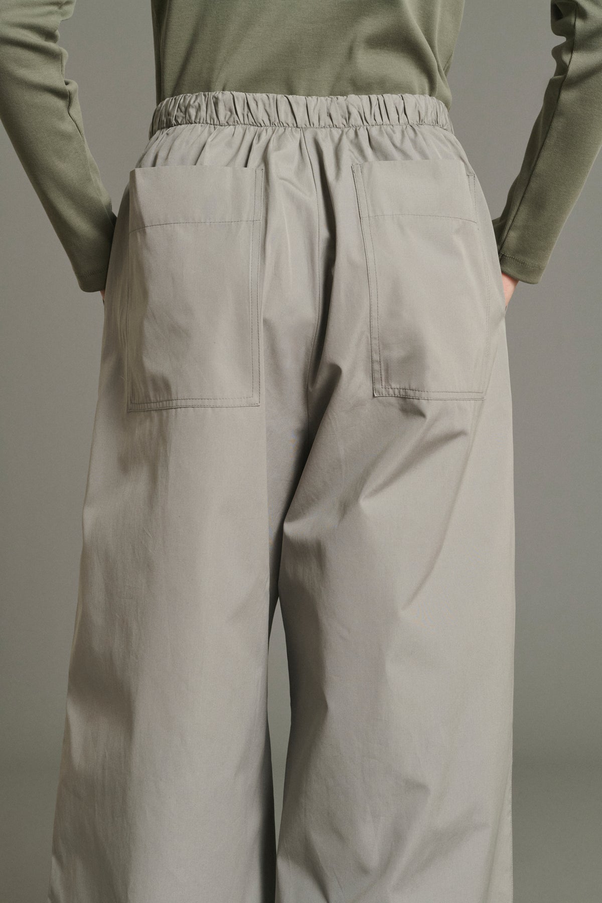Hugues wide-leg trousers in grey poplin for women - Soeur vue 3