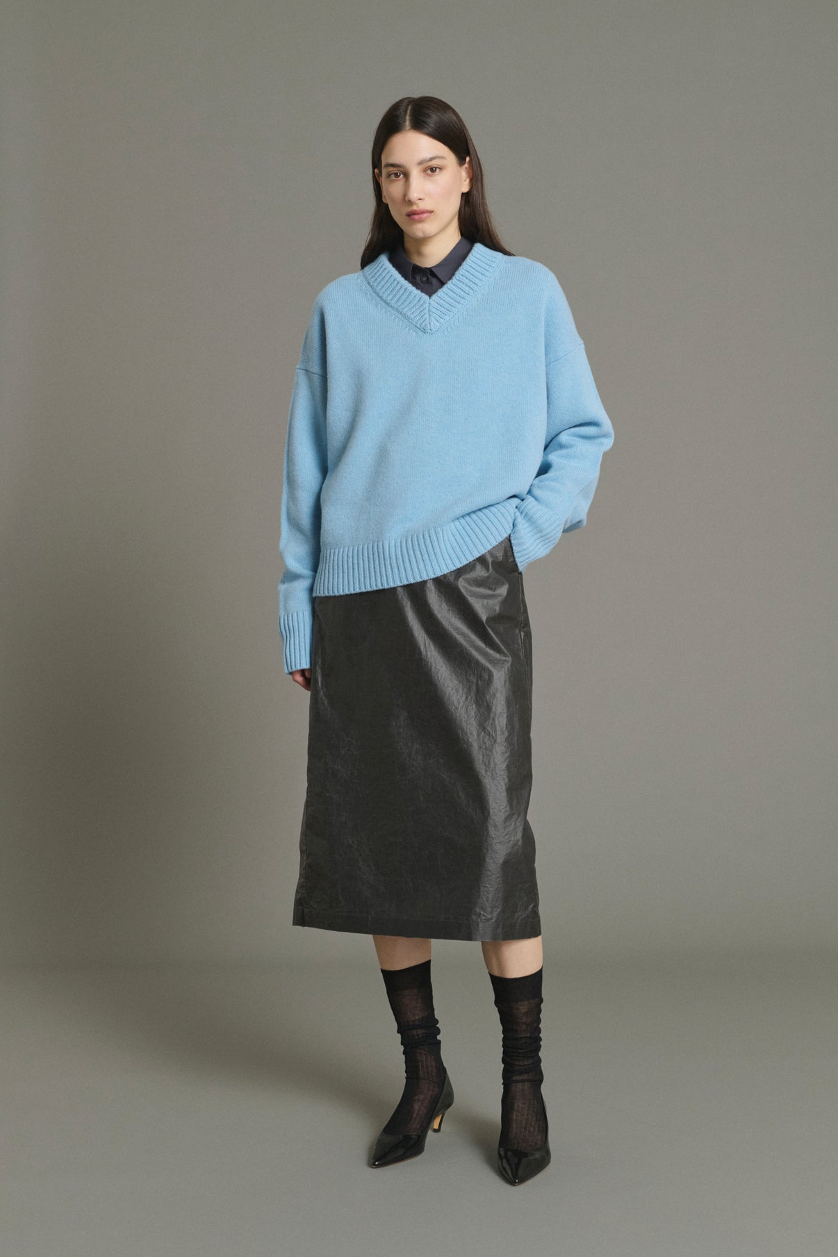 Pullover Julie – Hellblau – Merinowolle – Damen vue 1