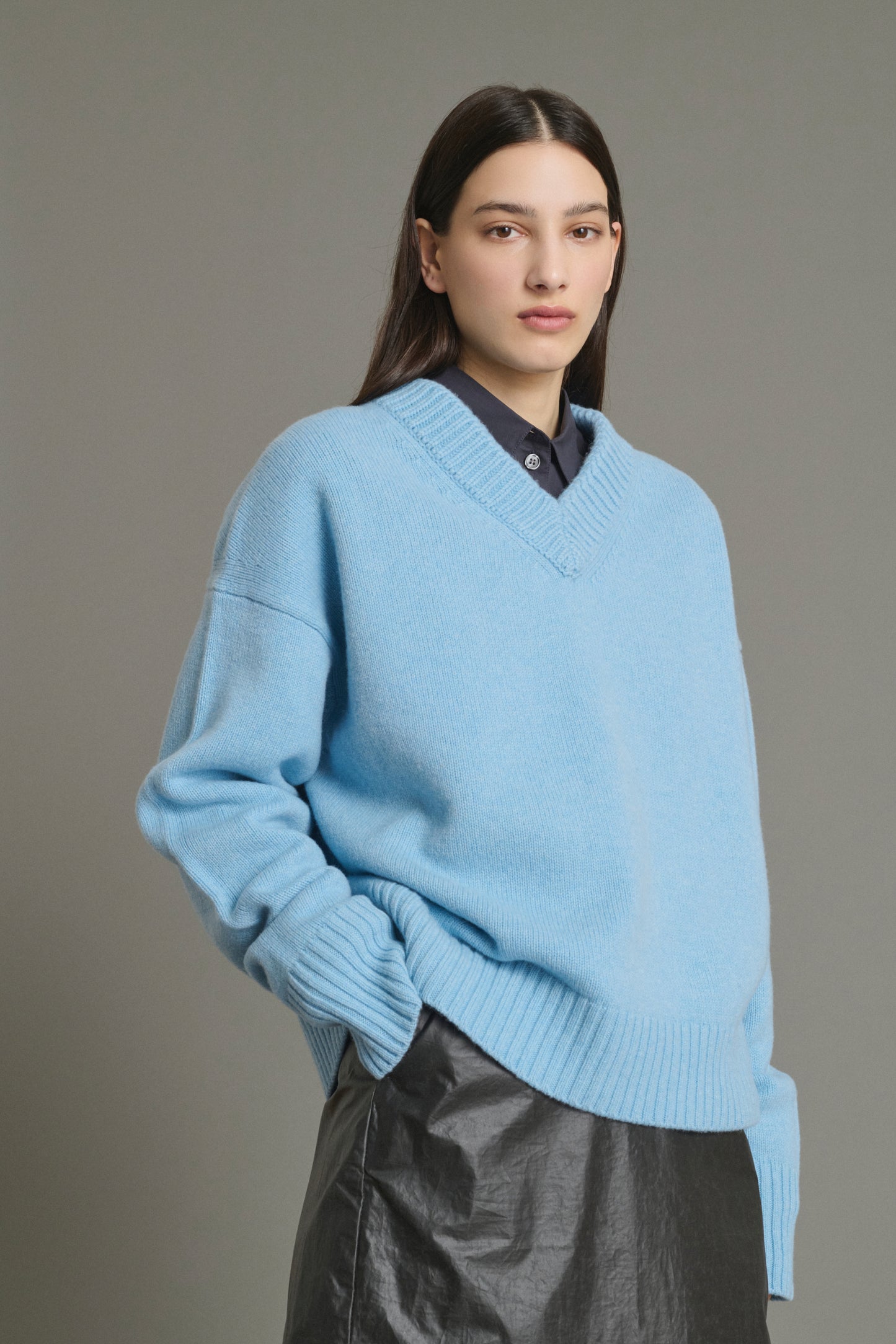 Pullover Julie – Hellblau – Merinowolle – Damen