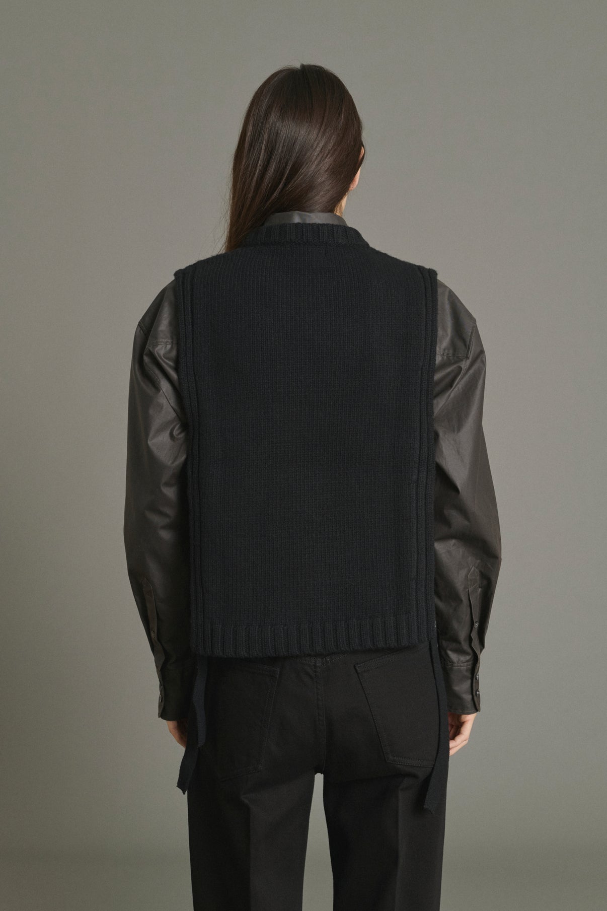 Pullover Uzel - Schwarz - Wolle - Damen vue 4