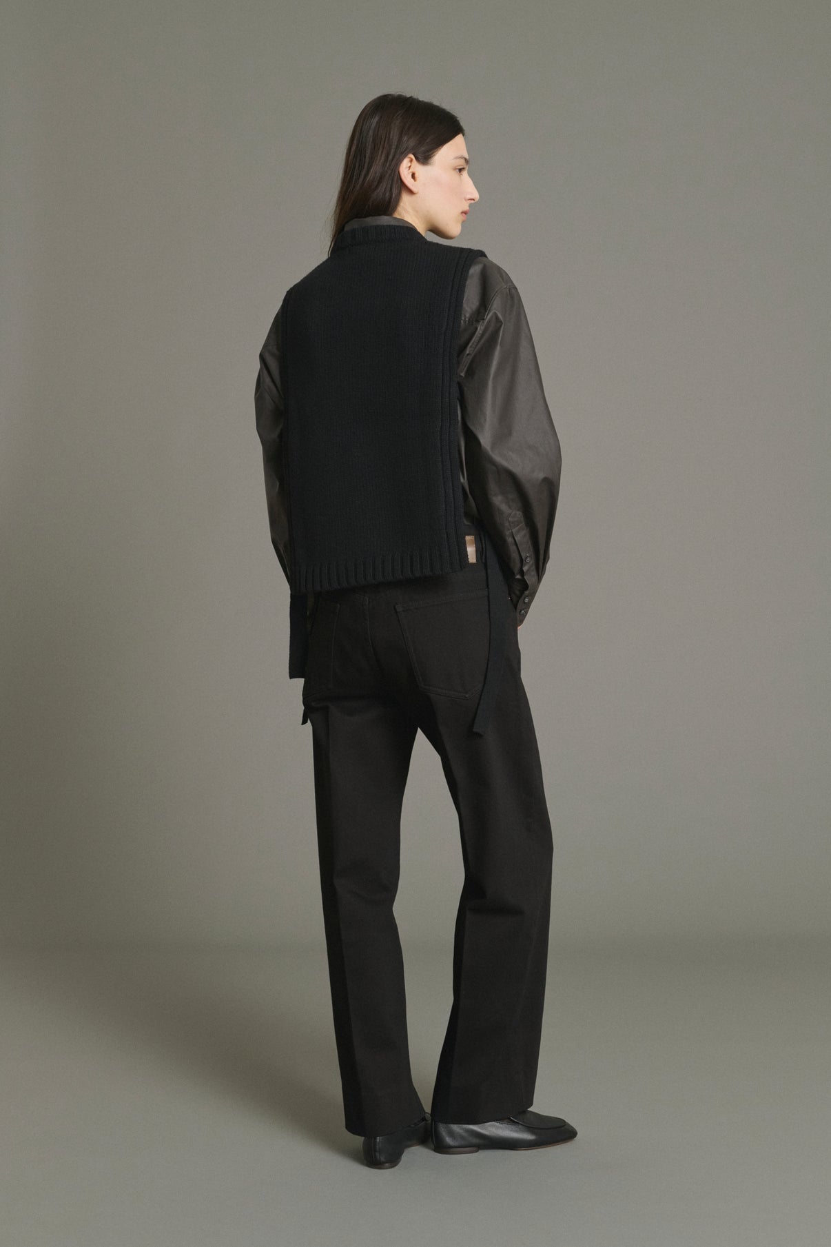 Pullover Uzel - Schwarz - Wolle - Damen vue 2