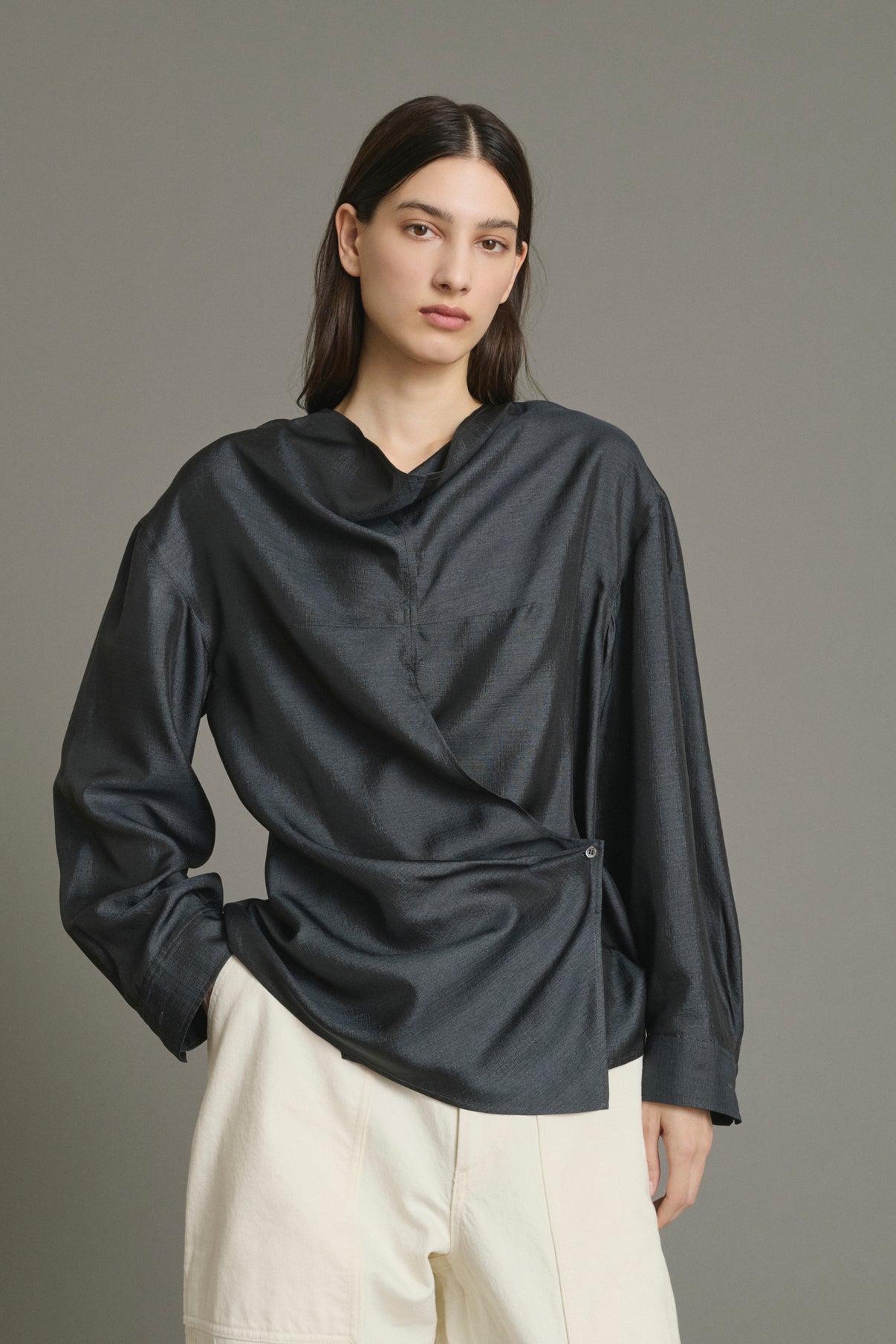 Blouse Jenny - Gris Anthracite - Soie - Femme vue 3