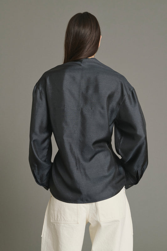 Blouse Jenny - Gris Anthracite - Soie - Femme