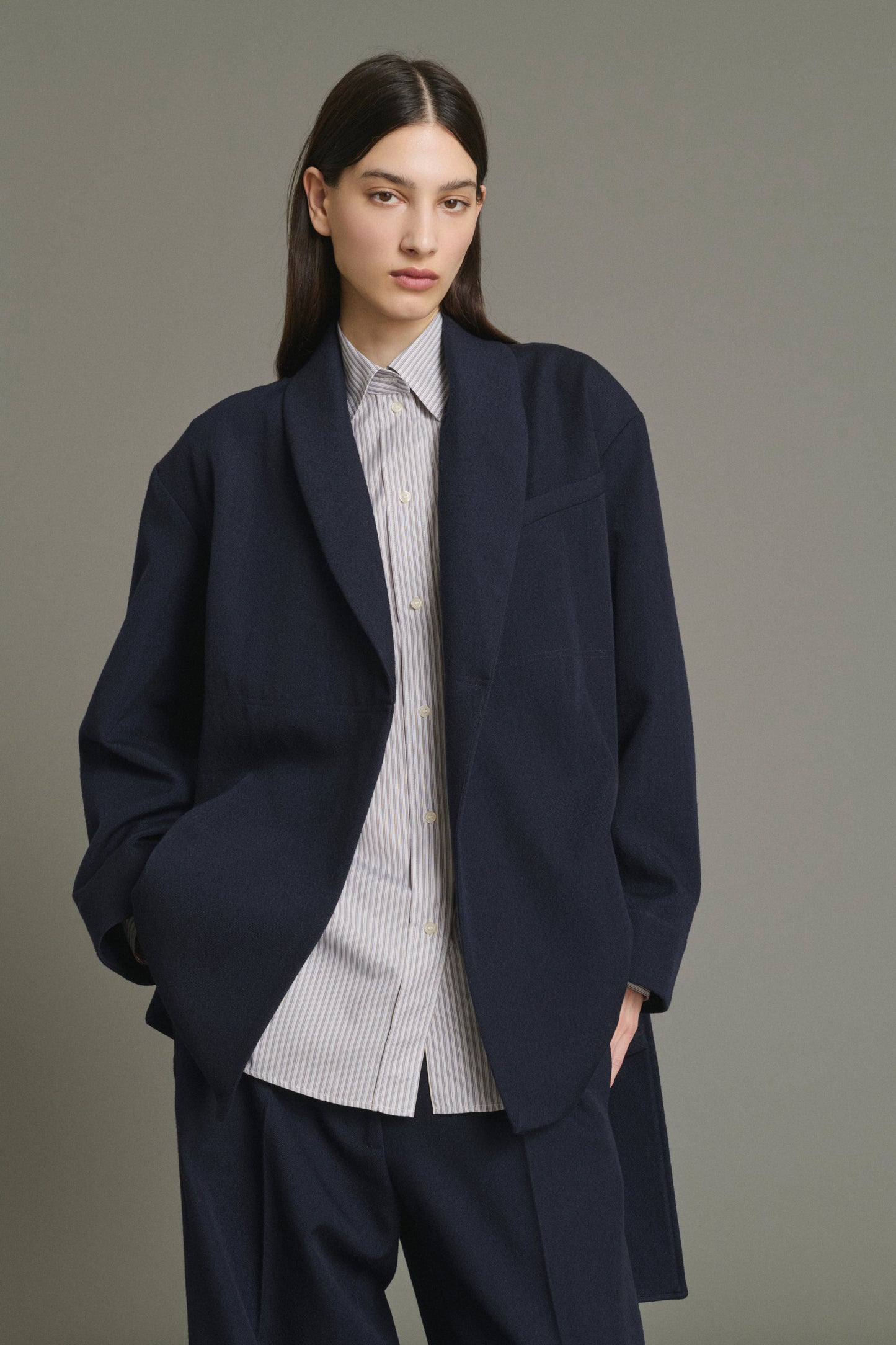 Jacke Come – Navy – Wolle – Damen