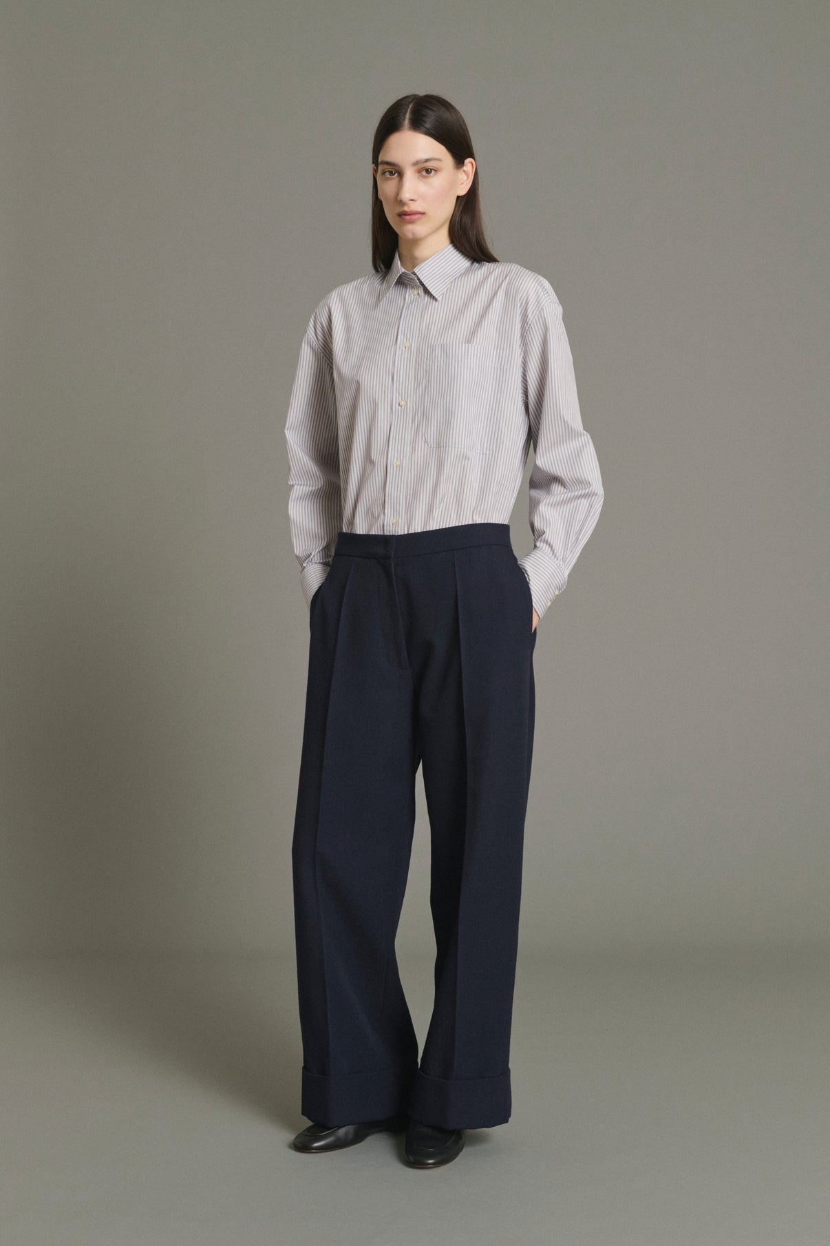 Hose Kobe – Navy – Wolle – Damen vue 2